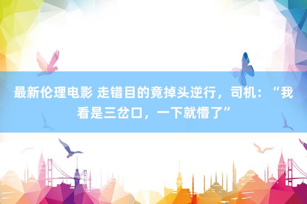 最新伦理电影 走错目的竟掉头逆行，司机：“我看是三岔口，一下就懵了”