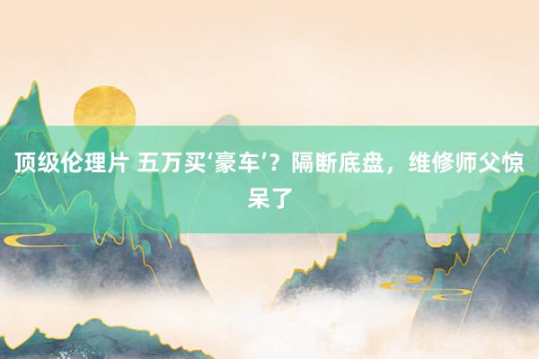 顶级伦理片 五万买‘豪车’？隔断底盘，维修师父惊呆了