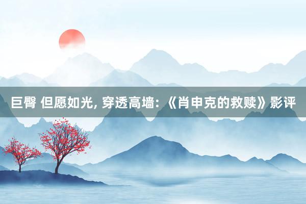巨臀 但愿如光， 穿透高墙: 《肖申克的救赎》影评